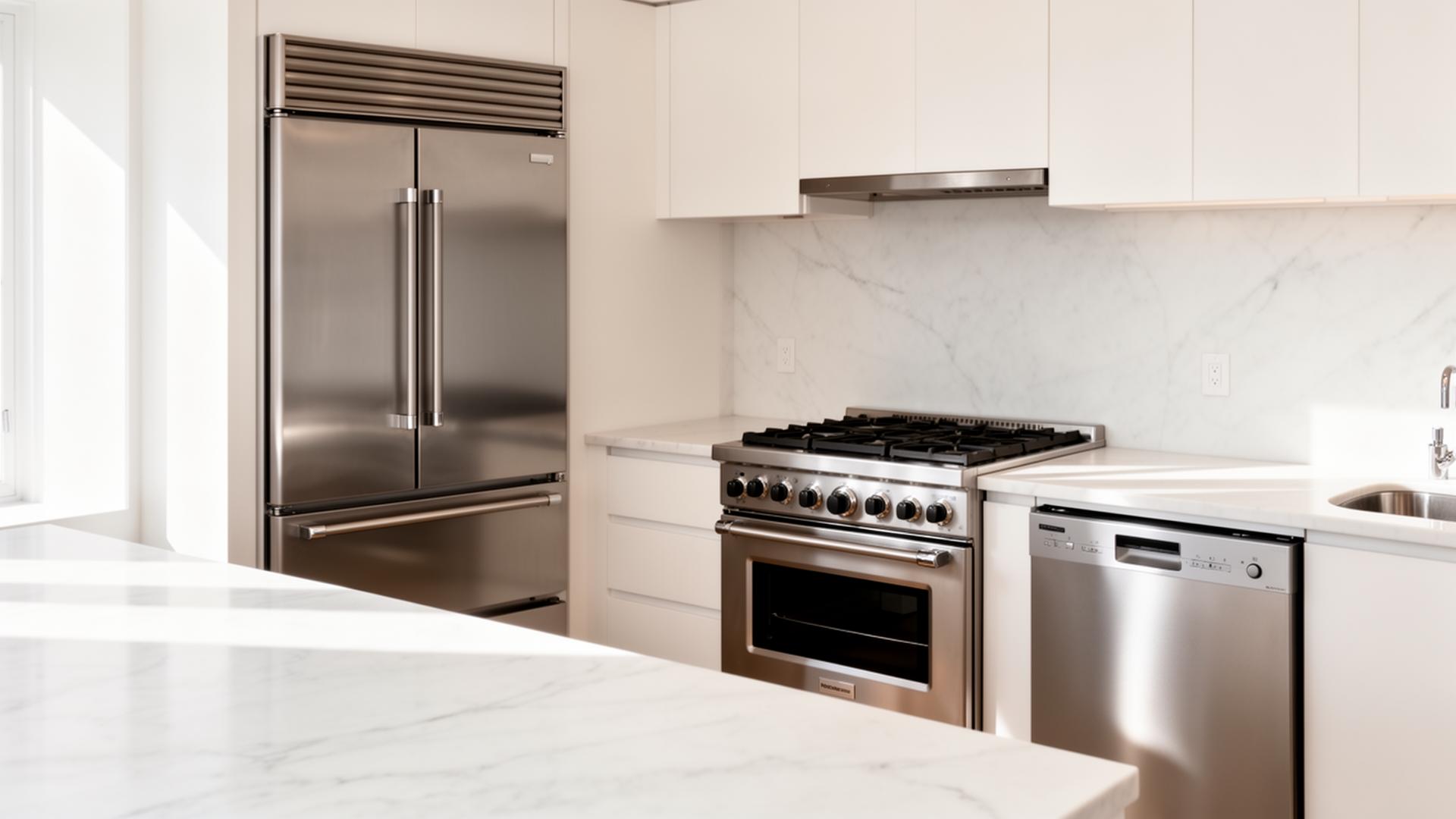 Premium kitchen with stainless steel appliances